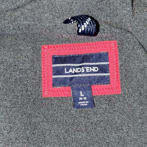 Lands End boys squall fleece lined winter jacket size L 14-16 Red/Black - Picture 3 of 6
